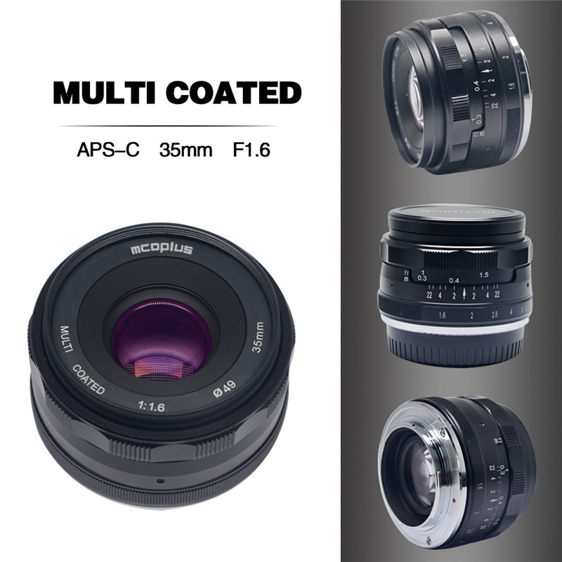 Mcoplus 35mm f1.6 Prime Fixed Manual Focus Lens