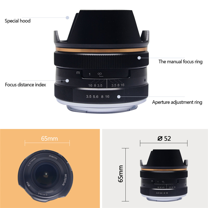 Mcoplus 14mm f3.5 Wide Angle APS-C macro Manual Focus Lens