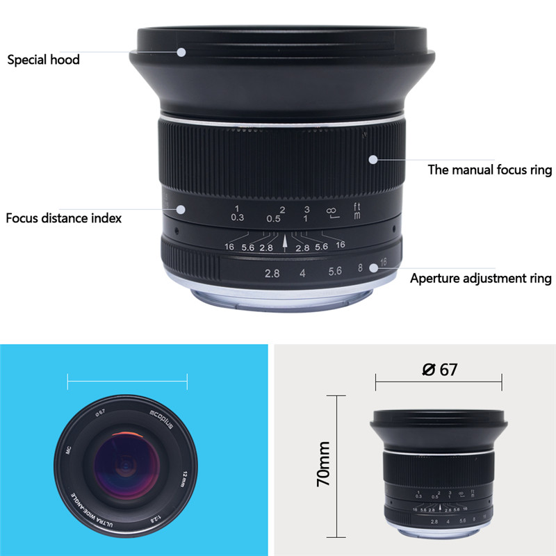 Mcoplus APS-C 12mm F2.8 Wide Angle Macro Manual Focus Lens