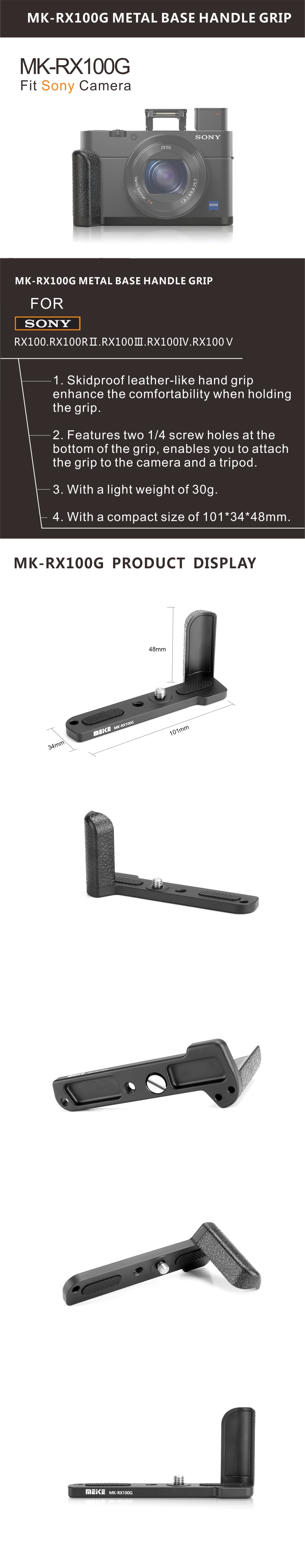 Meike Sony RX100 M2 M3 M4 M5 Handle Metal Hand Grip