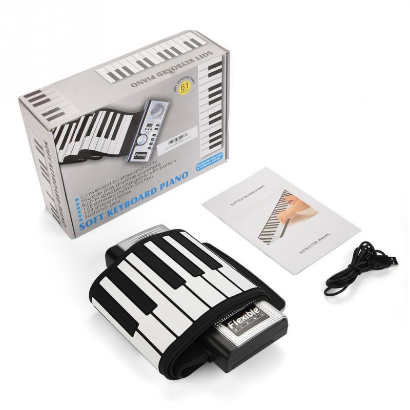 61 Keys Foldable Electronic Roll Up Keyboard Piano