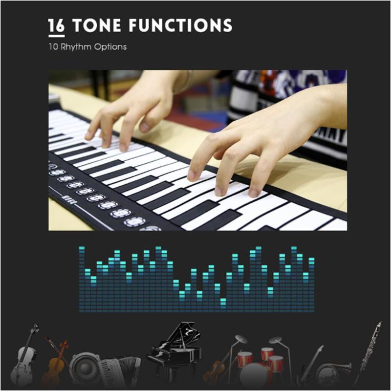 49 Keys Foldable Electronic Roll Up Keyboard Piano