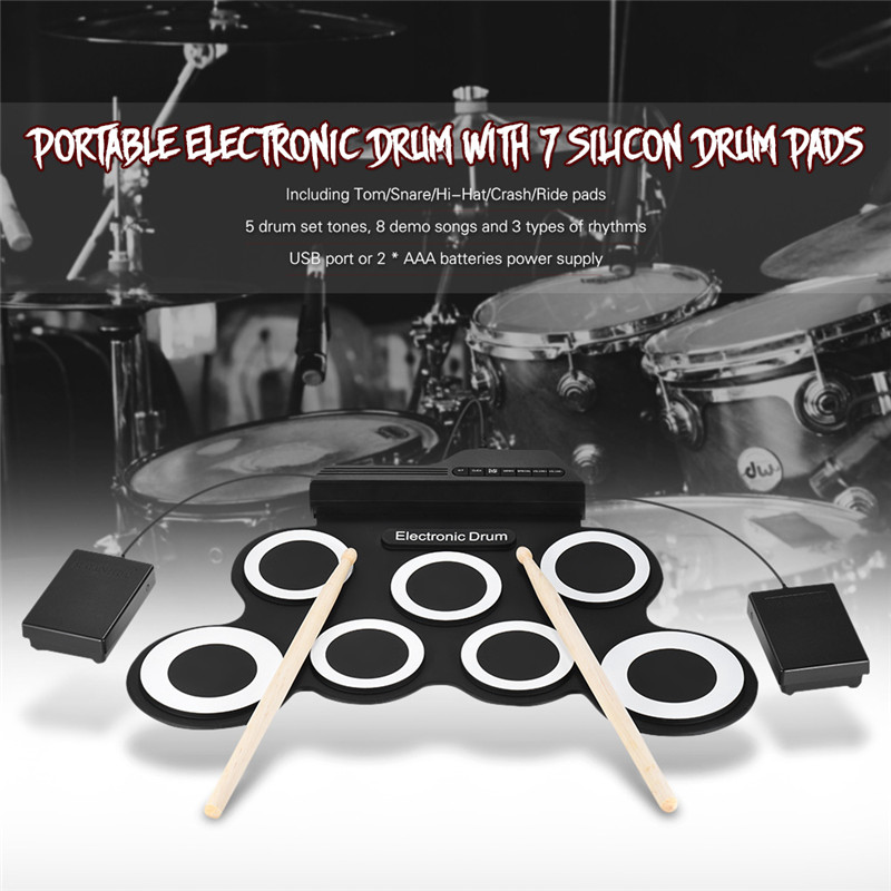 Digital Portable Roll Up Electronic Drum Set Kit Pad