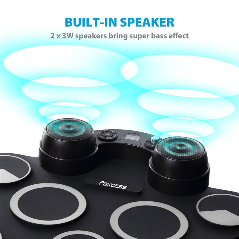 Portable Roll Up Electronic Drum Set Kit Pad USB 7 Silicon Drum Portable Roll Up Electronic Drum Set Kit Pad USB 7 Silicon Drum