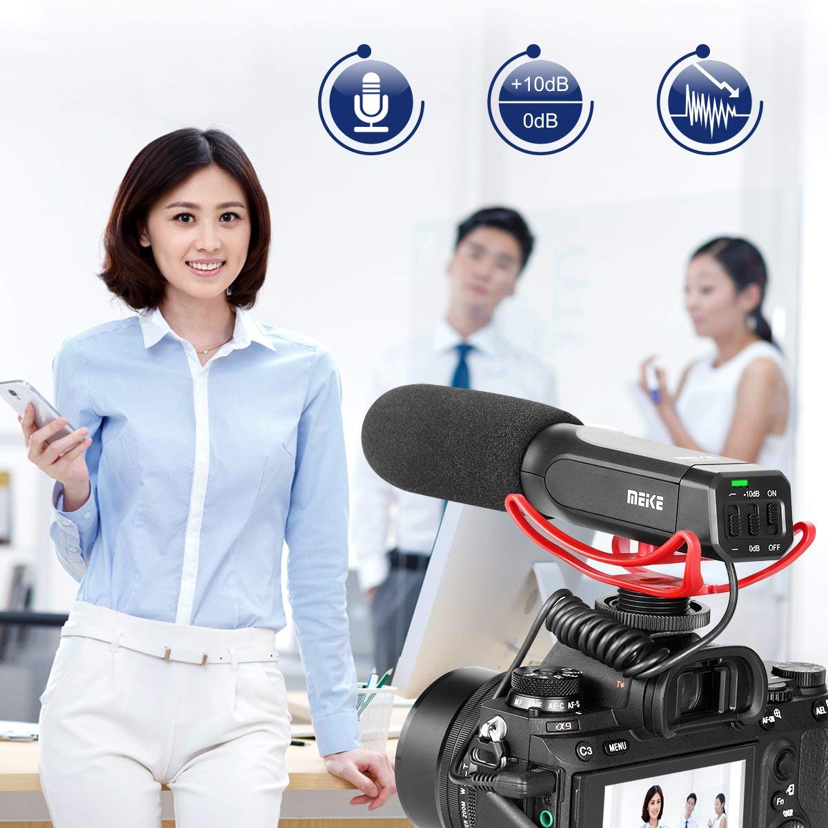 Meike MP2 Camera Shotgun Microphone For Canon Nikon Sony Camera Camcorder