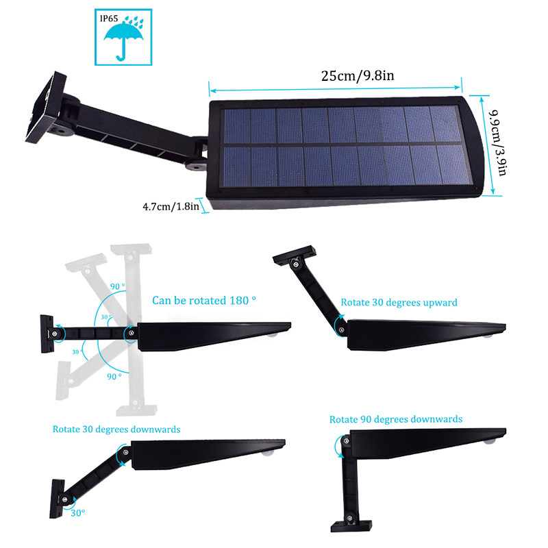 900lm Led Solar Light Outdoor Waterproof Lighting For Garden Wall