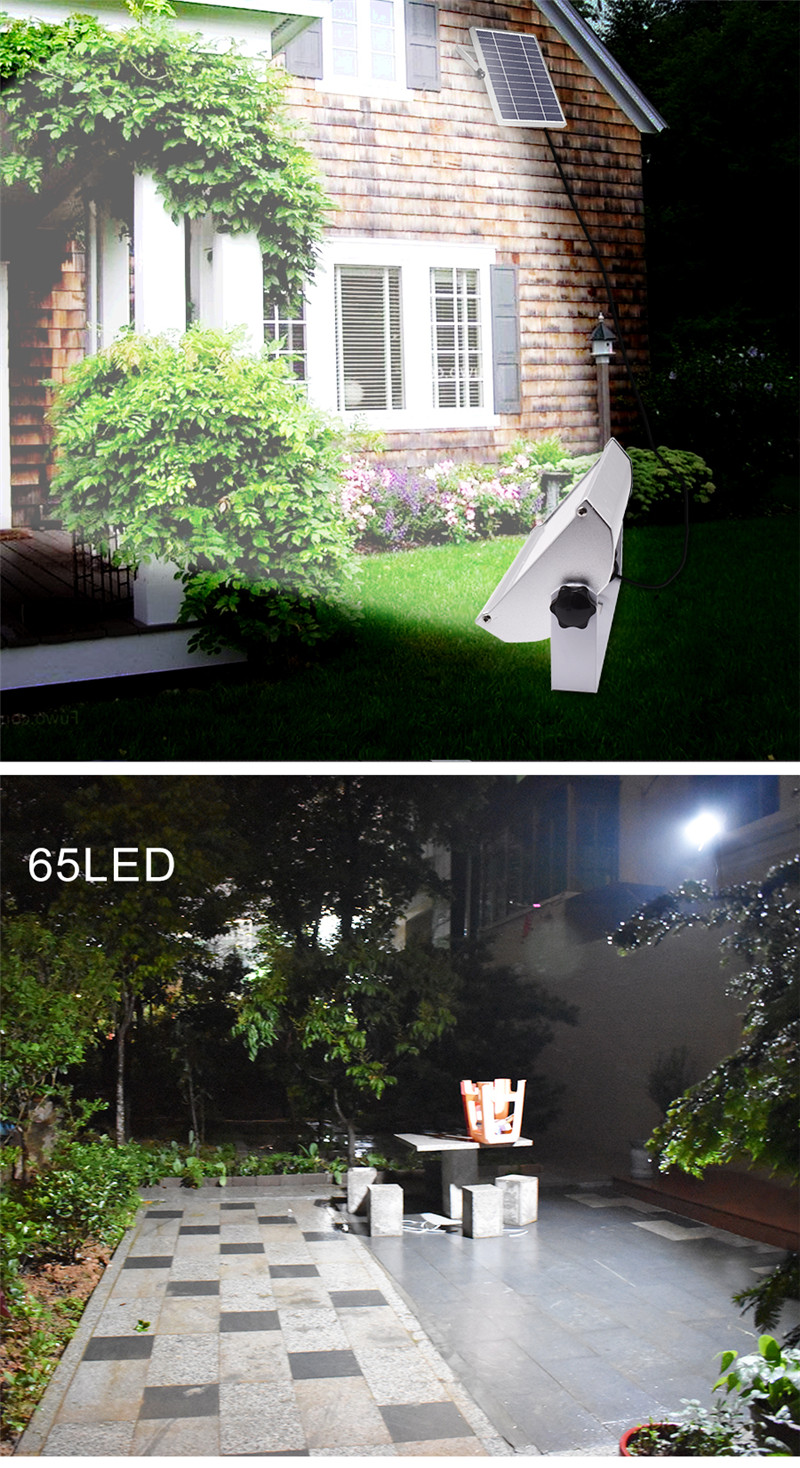 65 Leds Solar Power 1500lm 12W Spotlight Outdoor Garden Light