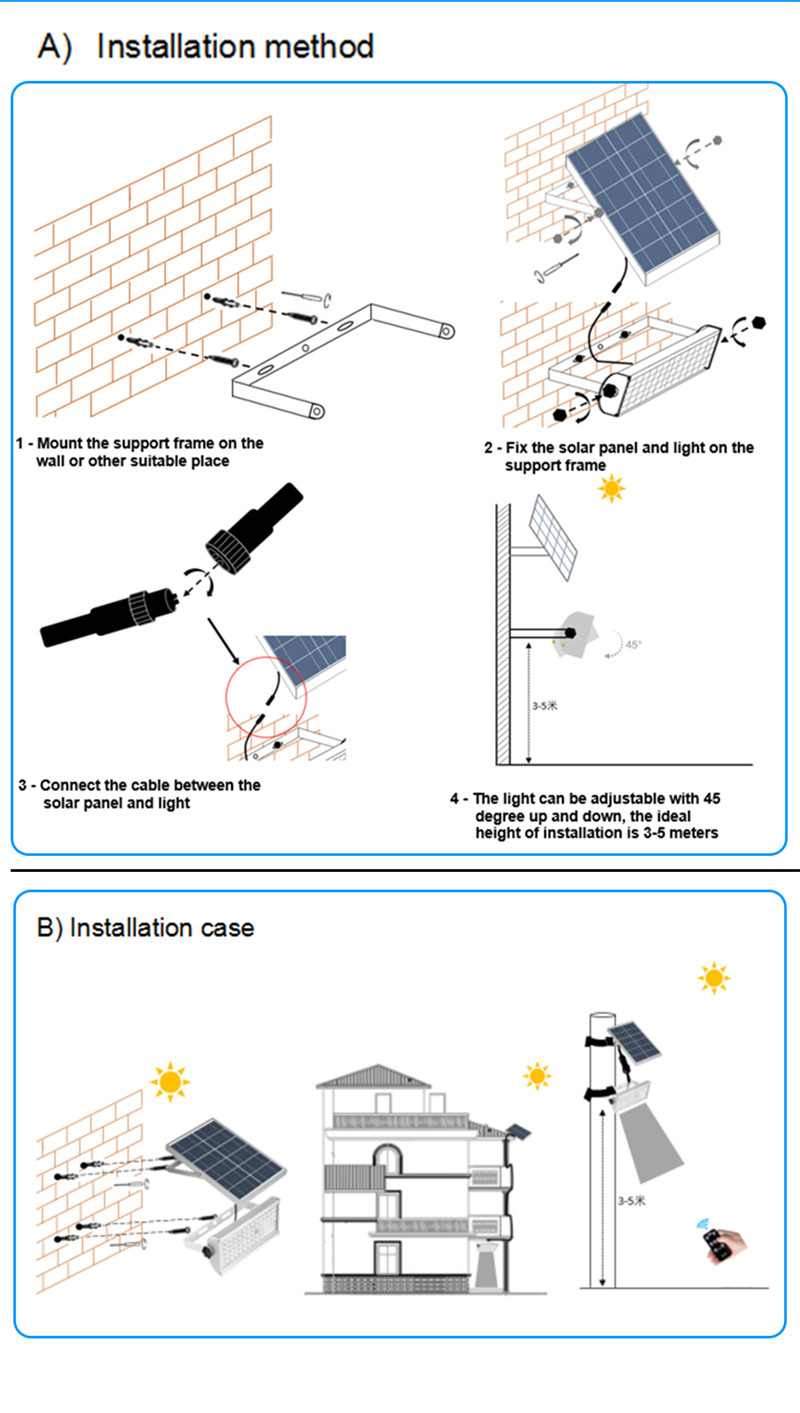 65 Leds Solar Power 1500lm 12W Spotlight Outdoor Garden Light