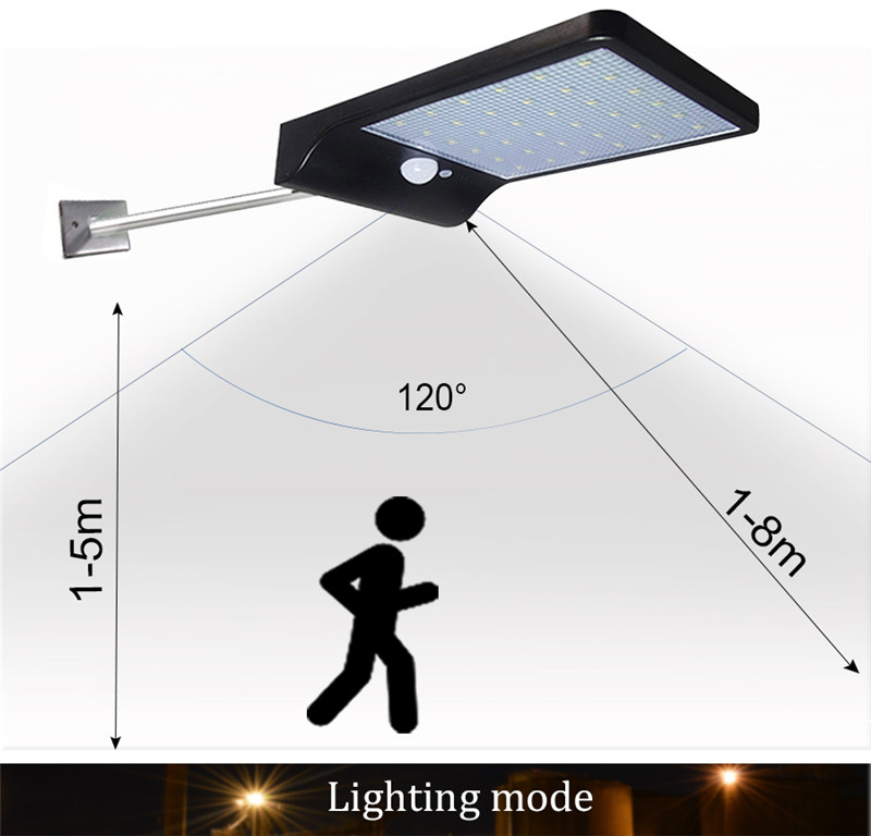 450LM 36 LED Solar Power PIR Outdoor Waterproof Lamp Garden Wall Light