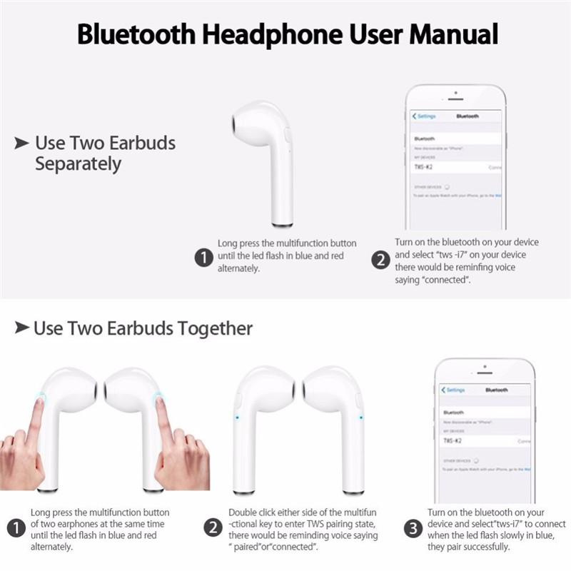 i7S Bluetooth Earphone Headset Mini Earbud With Microphone i7S Bluetooth Earphone Headset Mini Earbud With Microphone