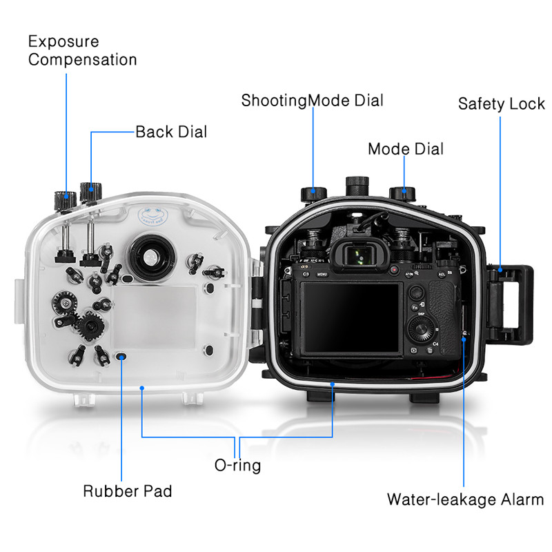 40M Meikon Sony A9 Underwater Housing Waterproof Case