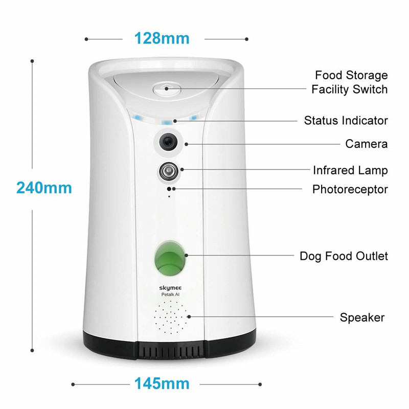 SKYMEE Dog Treat Dispenser WiFi Remote Camera