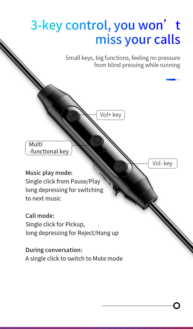 Baseus S10 Neckband Bluetooth Earphone Wireless Stereo Earbuds