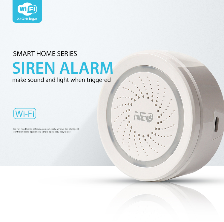 NEO Coolcam Wifi Siren Alarm Sensor and App Notification Alerts
