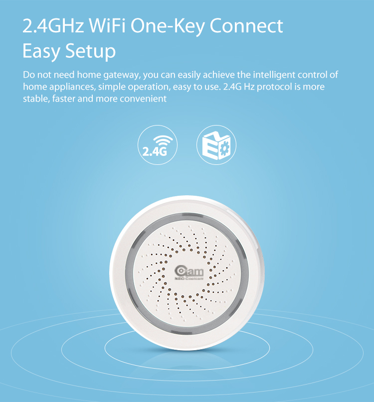 NEO Coolcam Wifi Siren Alarm Sensor and App Notification Alerts