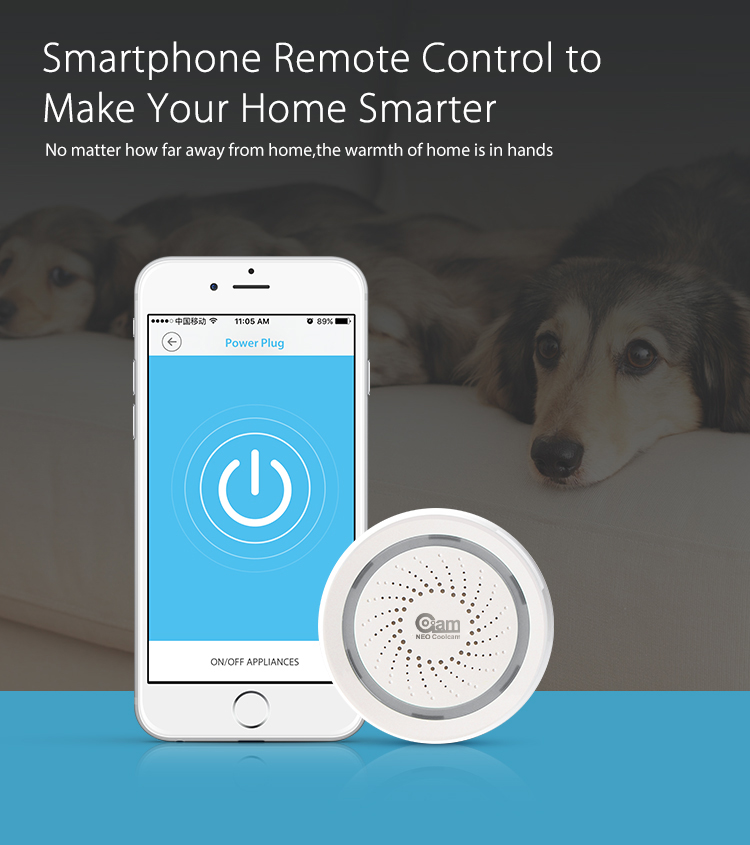 NEO Coolcam Wifi Siren Alarm Sensor and App Notification Alerts