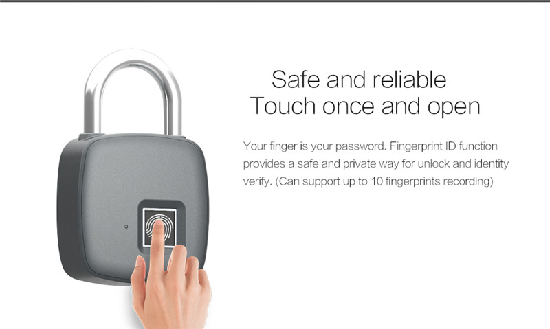 Smart Fingerprint Lock Waterproof Padlock