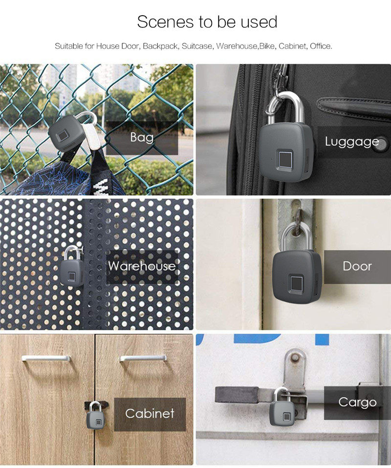 Smart Fingerprint Lock Waterproof Padlock