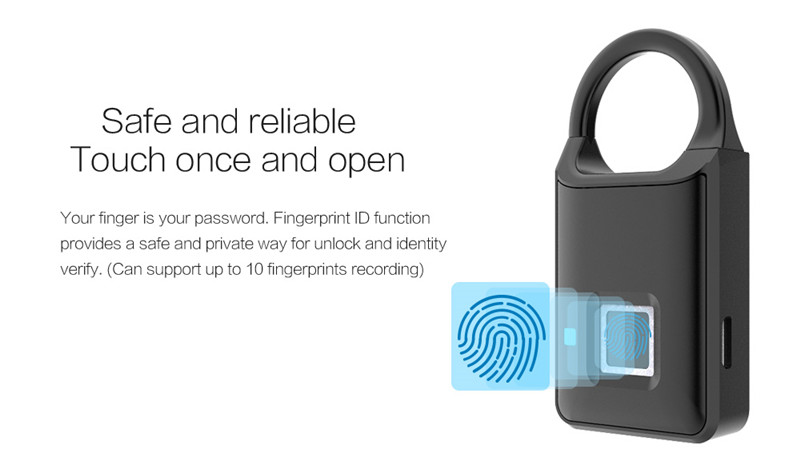 Smart Fingerprint Lock Home Luggage Dormitory Locker Electronic Padlock