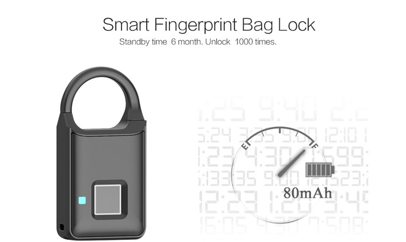 Smart Fingerprint Lock Home Luggage Dormitory Locker Electronic Padlock
