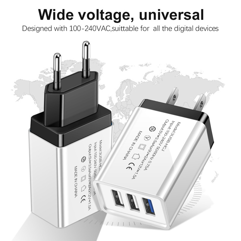 5V2A 3U USB Charger EU US Adapter traverl charger