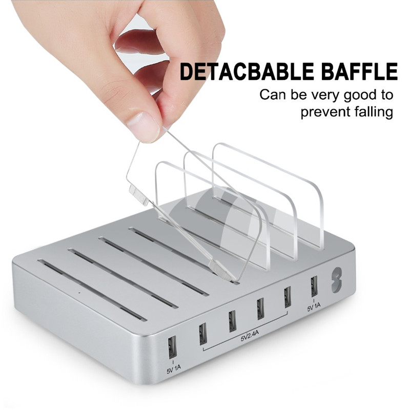 60W 12A 6 Port USB Charging Station Dock Fast USB Charger Hub Smartphone Tablet 60W 12A 6 Port USB Charging Station Dock Fast USB Charger Hub Smartphone Tablet