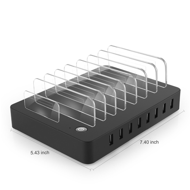 96W 8 Ports Desktop USB Multi-Function Charging Station Dock