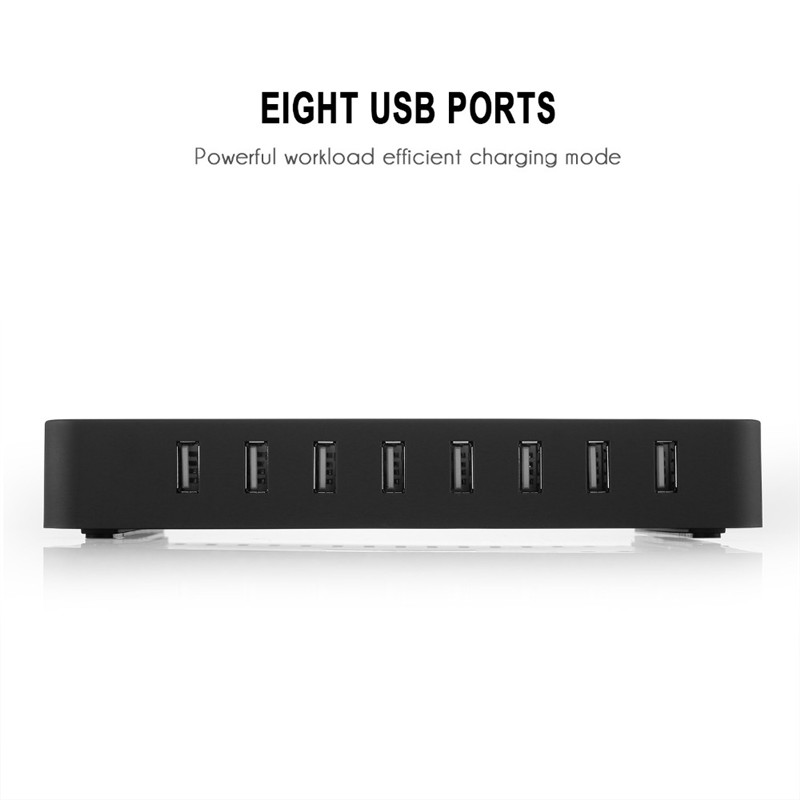 96W 8 Ports Desktop USB Multi-Function Charging Station Dock