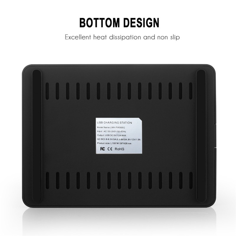 Quick Charge 3.0 8-Ports Desktop Charging Dock Station Smart USB Charger