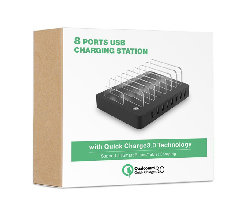 Quick Charge 3.0 8-Ports Desktop Charging Dock Station Smart USB Charger