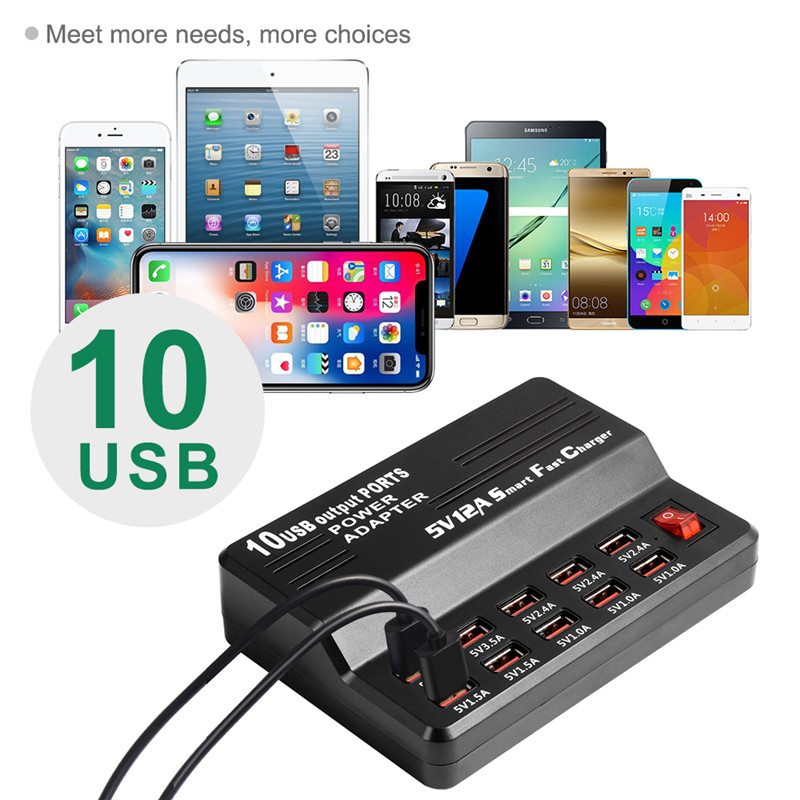 10 ports Multi USB Port Charger Desktop Charging Dock Station