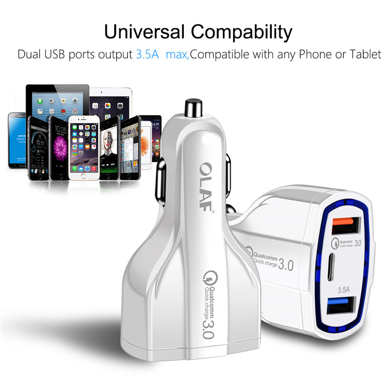 Quick charge 3.0 5V/3.5A 2 USB Ports Mobile Phone Car charger