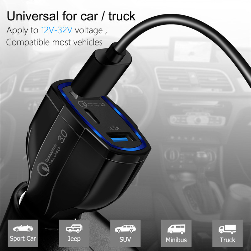 Quick charge 3.0 5V/3.5A 2 USB Ports Mobile Phone Car charger