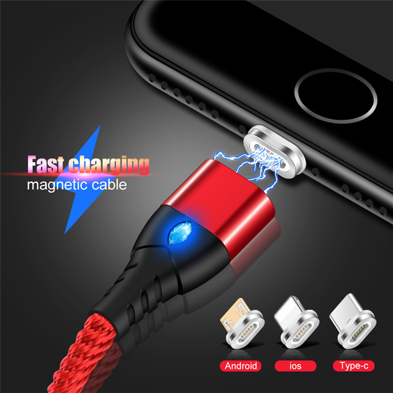 Micro USB Type C IOS LED Lightning Magnetic 5A Fast Charging Cable