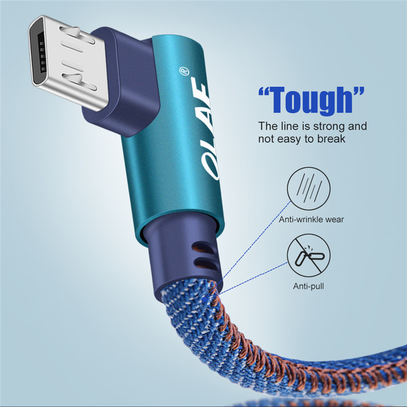 90 Degree Fast Charging Micro USB Data Cable Mobile phone