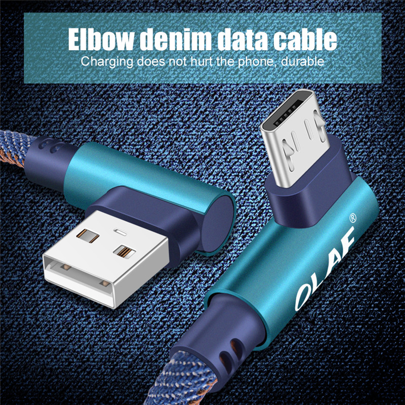 90 Degree Fast Charging Micro USB Data Cable Mobile phone