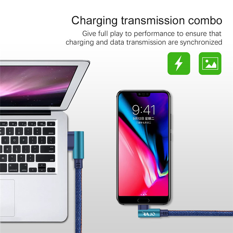 90 Degree Fast Charging Micro USB Data Cable Mobile phone