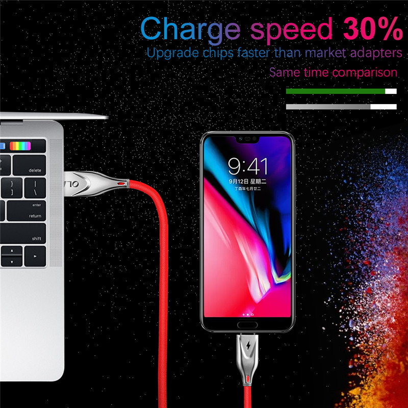 3D Zinc 2.3A Micro USB Cable Fast Charging USB Data Cable