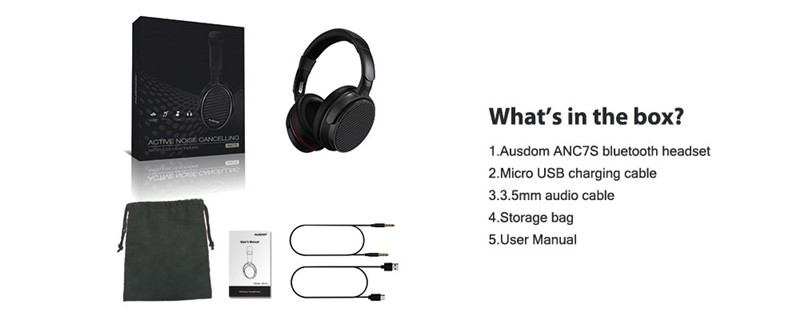 ANC7S Active Noise Cancelling Wireless Headphones Bluetooth Headset ANC7S Active Noise Cancelling Wireless Headphones Bluetooth Headset