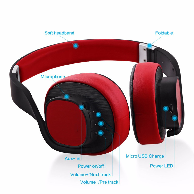 M08 Wired Wireless Bluetooth Headphones Foldable Deep Bass Stereo Headset