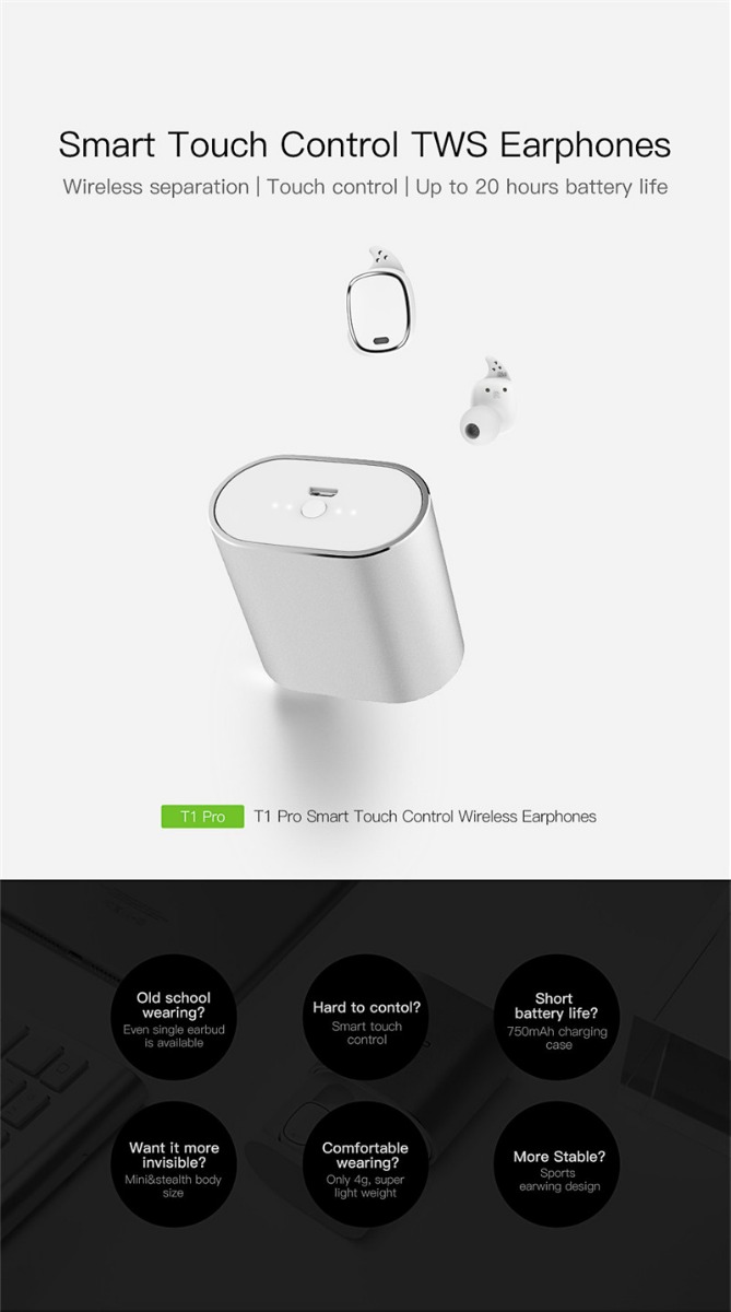 T1pro TWS Bluetooth 5.0 earphones