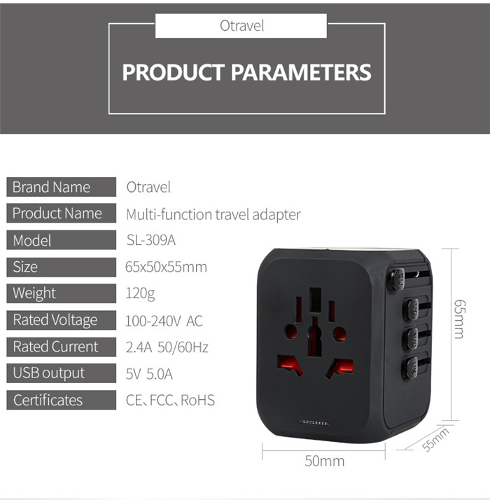 Travel Charger Adapter Plug 4 USB Ports Electrical Socket US UK EU AU