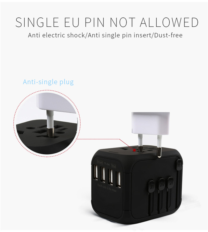 Travel Charger Adapter Plug 4 USB Ports Electrical Socket US UK EU AU Travel Charger Adapter Plug 4 USB Ports Electrical Socket US UK EU AU