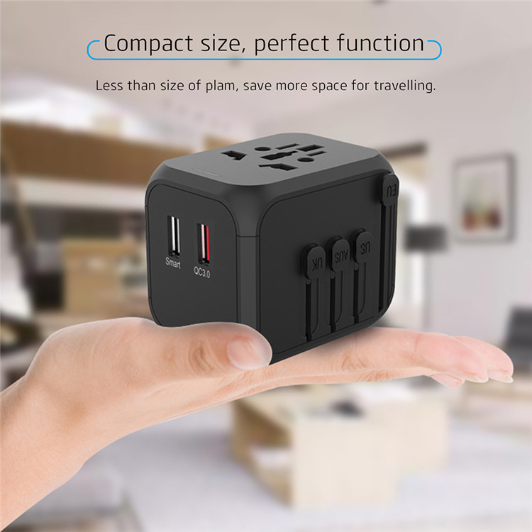 Travel Charger Adapter US UK EU AU Plug Socket QC3.0