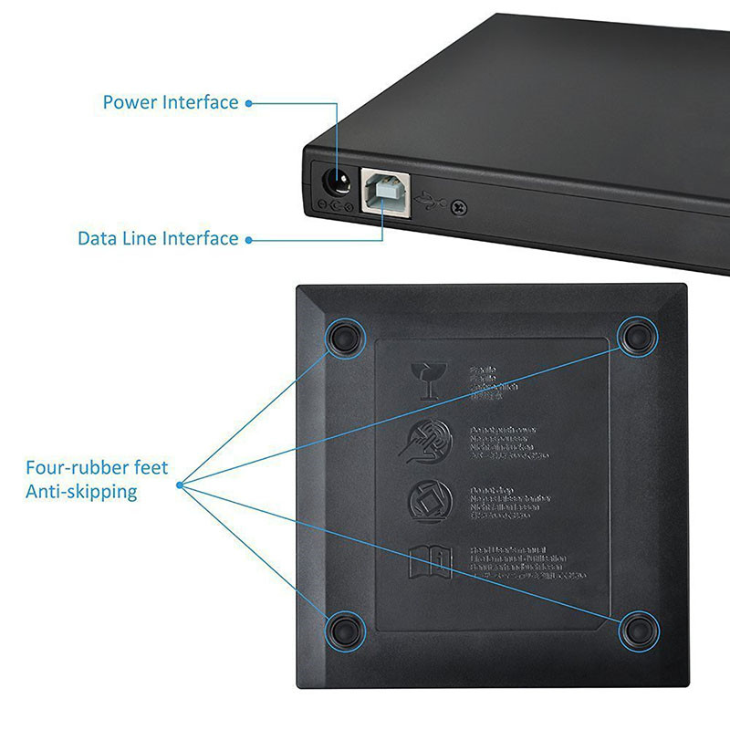 External DVD Drive USB 2.0 DVD-ROM Player 