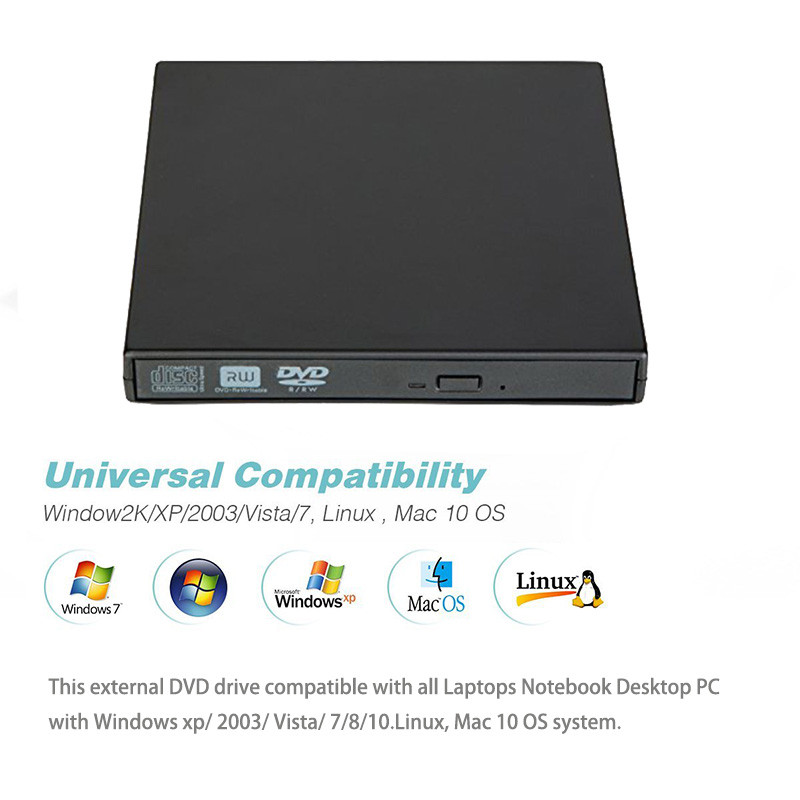 External DVD Drive USB 2.0 DVD-ROM Player 