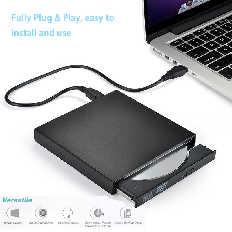 External DVD Drive USB 2.0 CD ROM Player CD-RW Burner