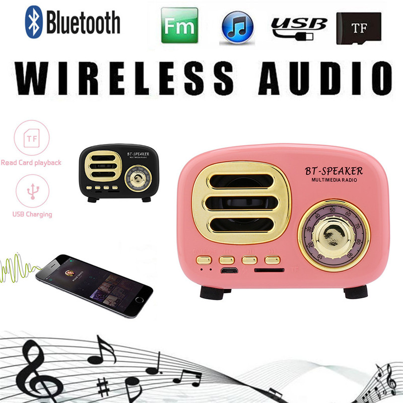 BT02 New Retro Portable Bluetooth Speaker Support TF Card