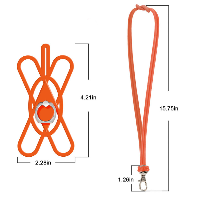 Cell Phone Neck Strap Silicone Lanyard With Finger Ring Holder Cell Phone Neck Strap Silicone Lanyard With Finger Ring Holder