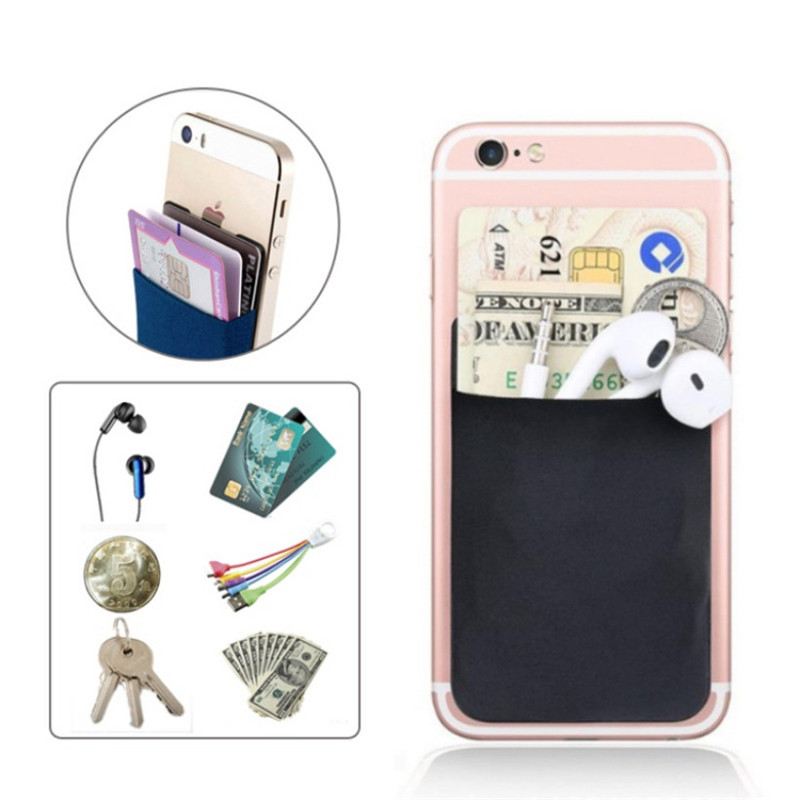 Elastic Stretch Lycra Adhesive Cell Phone ID Credit Card Holder